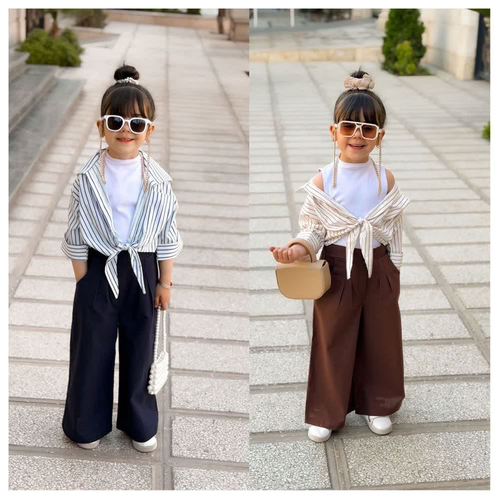 سه تکه شومیز گره ای+شلوار+تاپ